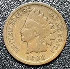 1908-S Indian Head Cent 1c VG Very Good Key Date