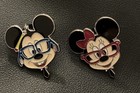 Mickey And Minnie Set Of Two Nerdy Rock Glasses Pins. — photo 1