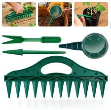 4 PCS Seed Spreader Dispenser Set Dibber Spacer Planter Small Seeds