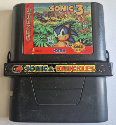 Sonic The Hedgehog 3 & Sonic & Knuckles Sega Genesis Cartridge Bundle Lock-On