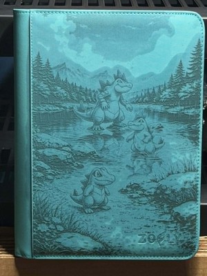 Totodile Evolutions Laser Engraved Zipper 9 Slot 360 Card Binder Pokémon
