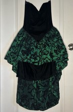 Gunne Sax Jessica McClintock VTG Velvet Corset Dress 80s Prom High Low Floral