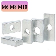 M6 M8 M10 Verzinkt Rechteckig Nutenstein Gewindeplatte Aluminiumprofilzubehör