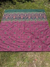 VTG 90s Springs Amalfi Geometric Shower Curtain Green Burgundy Diamond 69x69 GUC