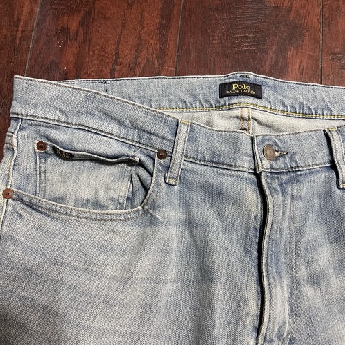 Polo Ralph Lauren Jeans Uomo 36x34 Lavaggio Leggero Varick Slim Dritto - Foto 2 di 4