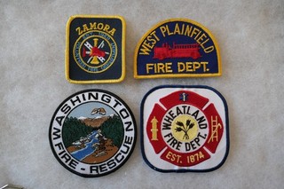 4 California Fire Dept Patches Yolo & Yuba County Zamora Washington Ca Fireman