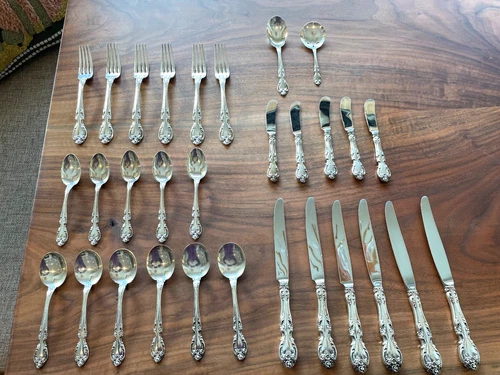 MELROSE BY GORHAM STERLING SILVER FLATWARE SET 30 PIECES NO MONO
