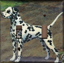 Dalmatian Art Printed on a Double Toggle light switch plate, made in USA