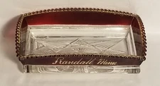 Atq. HEISEY Glass Randall, Minn. Ruby Red Flash Souvenir Dish 6 1/4" X 3 3/4"