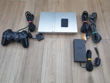 Sony Playstation 2 PS2 Slim Silver SCPH-75003 Tested Working Free Postage