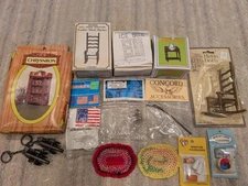 Vintage Dollhouse Furniture Lot Most Unopened, Largest Piece Is Approximately 4"