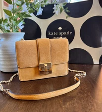 NEW Kate Spade Phoebe Suede Turnlock Mini Flap Crossbody - Squash Blossom
