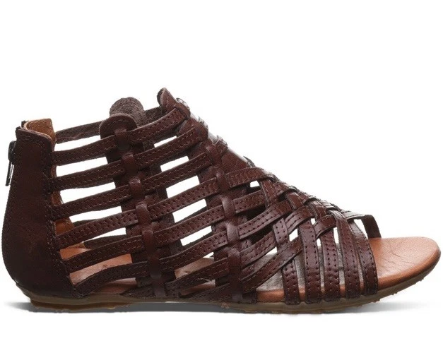 Sandalias Bearpaw Huaraches Mujer 9 Cuero Marrón Nuevas Foto 3 de 4