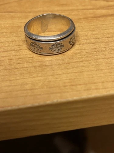 Harley Davison, logo, 925 Sterling Silver Vintage Mexico Rotating Band  Size 10