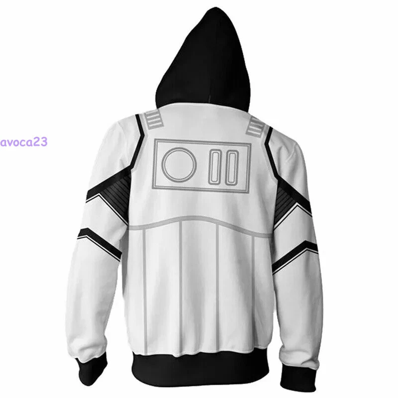 Star Wars Imperial штурмовик толстовка с капюшоном 3D напечатано молнии Куртка Пальто - Изображение 3 из 4