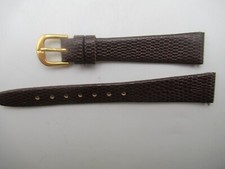 14MM Flat Lizard Grain Ladies Brown Watch Band