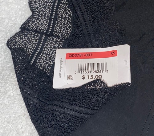 CALVIN KLEIN Micro Encaje Cintura Negro Hipster Panty Ropa Interior Mujer Talla S 5 M 6 - Imagen 7 de 10