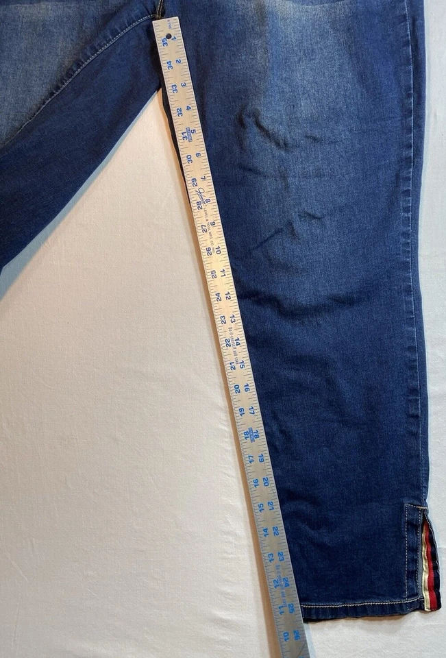 Jeans Avenue Mujer Talla 16A Azul Wanna Betta Butt Denim Sólido Pierna Recta Y2K Foto 4 de 4