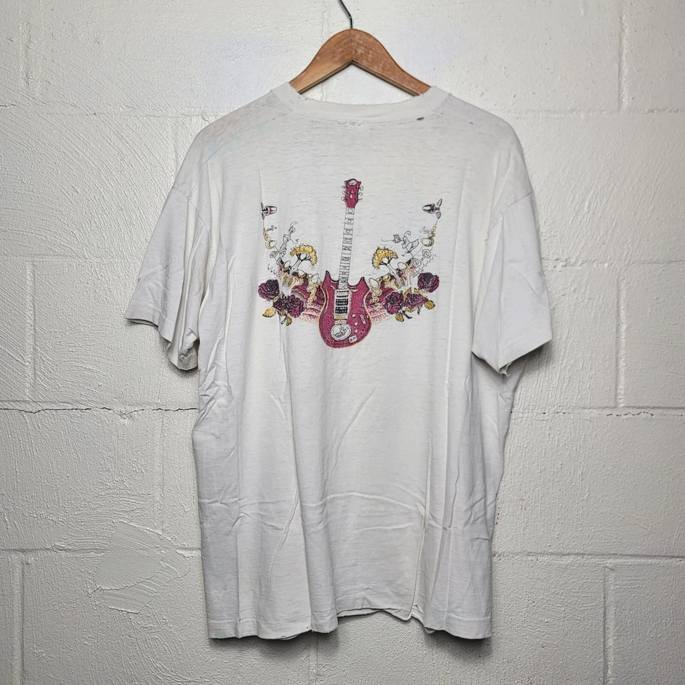 Vintage 80s The Jerry Garcia Band Grateful Dead Skull Mushroom Thrashed Shirt XL - Image 2 of 4