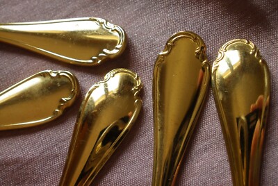 Douze cuillère à moka Alfénide (Christofle) en métal doré