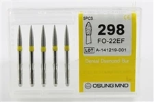 Dental Diamond Burs, Extra Fine Grit Multi-Use, 5 Pcs/Pk [298FO-22EF]