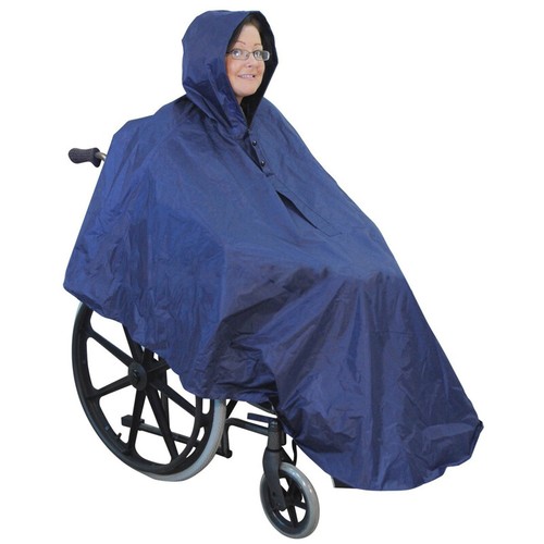 Wheelchair Poncho Rain Cover 100% Waterproof Universal Fit Hooded Mobility Aid K - Picture 7 of 11