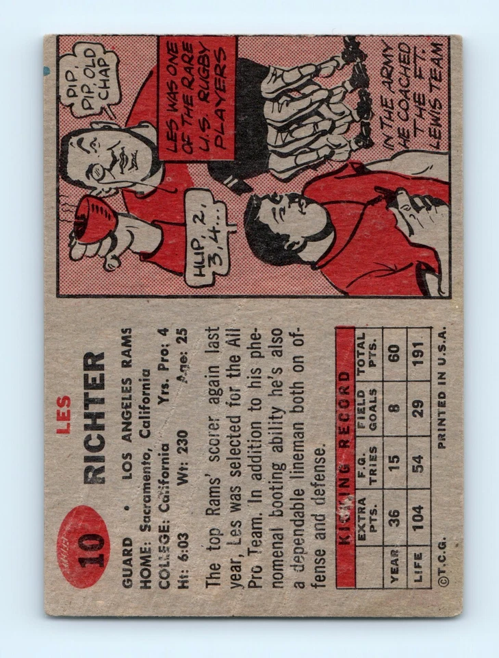1957 Topps #10 Les Richter - Image 2 of 2