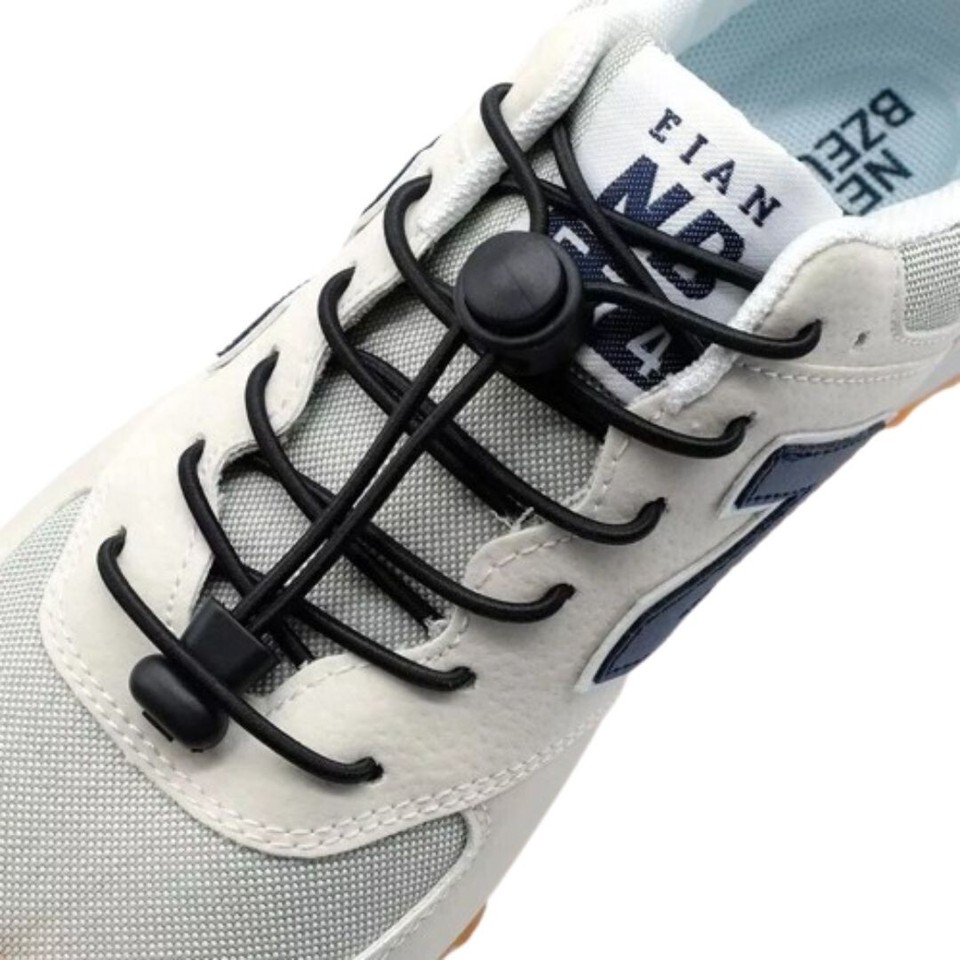 Cordones para zapatos sin ataduras perezosos elásticos redondos bloqueo adultos niños entrenadores deportivos✅