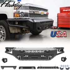 For 2015-2019 Chevy Silverado 2500 3500 HD Front Bumper W/Winch Plate&Skid Plate