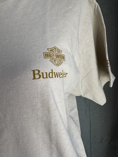 Camiseta Budweiser Harley-Davidson 120 Talla M Tostado/Marrón Algodón American Apparel - Imagen 2 de 7