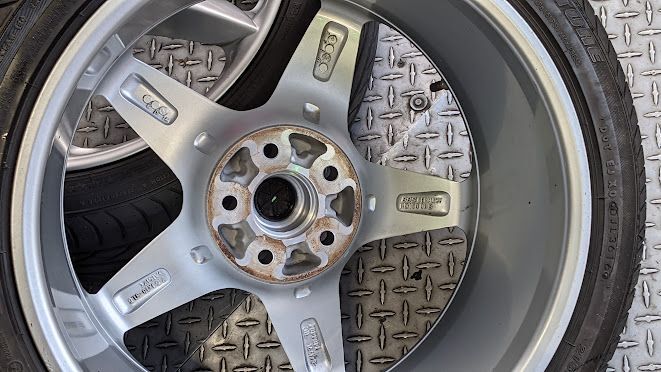 FERRARI 360 SPIDER PART SET OF 4 ORIGINAL WHEELS FERRARI SILVER 164173 164175...