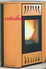 termo stufa a pellet idro ad angolo anselmo cola termo blitz 18,4 kw cuoio.