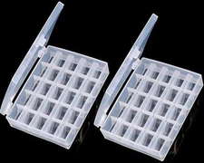 2 Pack Bobbin Box, Machine Bobbin Organizer Plastic Case, 25 Slots Empty Bobbins