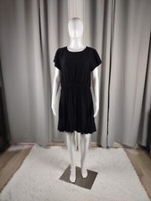 Loft Petites Women's A-line Black Short Sleeve, Lightweight Midi Dress Size LP