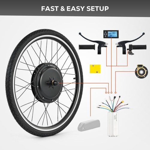 VIRIBUS 26" 48V Front Electric Bicycle Motor Conversion Kit EBike Wheel Hub Bike - Picture 4 of 9