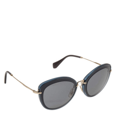 Miu Miu Two Tone/Grey Mirrored SMU 50R Cat-Eye Sunglasses Slate Gray Lenses Miu Glimpse Sunglasses | Miu Miu main image 4