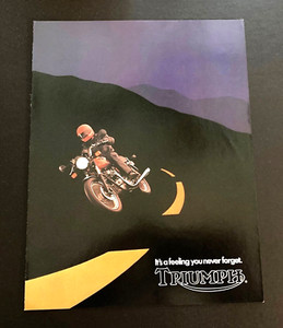 1982 TRIUMPH MOTORCYCLE brochure - English text - 4-page folder - BONNEVILLE ...