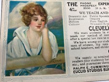 Cleveland Conservatory Pretty Lady Adv Blotter Frederick Duncan Artist