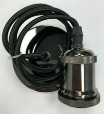 LED Globe Vintage Ceiling Rose Light Flex Pendant LampHolder E27 ES Adjustable 