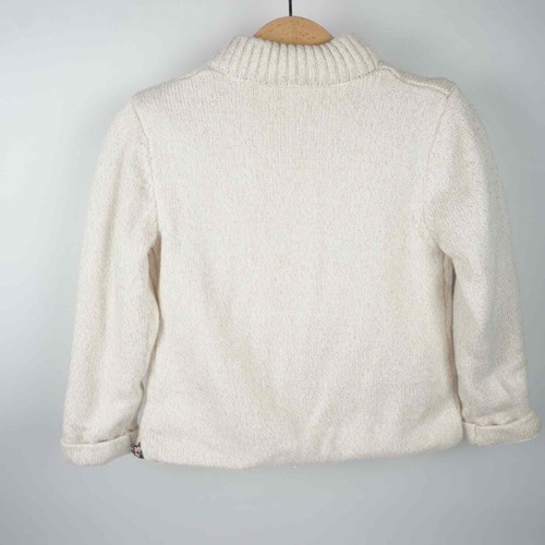 Sergent Major Bobble Knit Lined Cardigan Size 4Y (104 cm) Cream Gold Thread - Picture 3 of 8