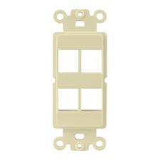 Construct Pro 4-Port Single Gang Keystone Decora Style Insert Strap (Ivory)