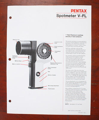 ASAHI PENTAX SPOTMETER V-FL DEALER SALES SHEET/186322 | eBay