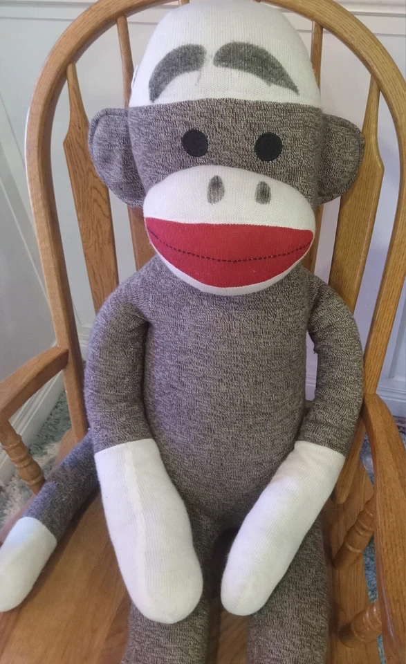 Vintage Rockford Red Heel Sock Monkey LIFE SIZE HUGE Plush Doll Collectible - Image 2 of 3