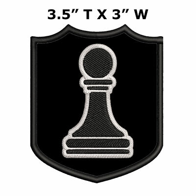 Black Pawn Chess Piece Patch Embroidered Iron-on Classic Strategy Game Match