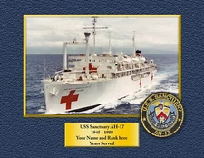 USS SANCTUARY AH17 Custom Personalized Print of US Navy Gift Idea