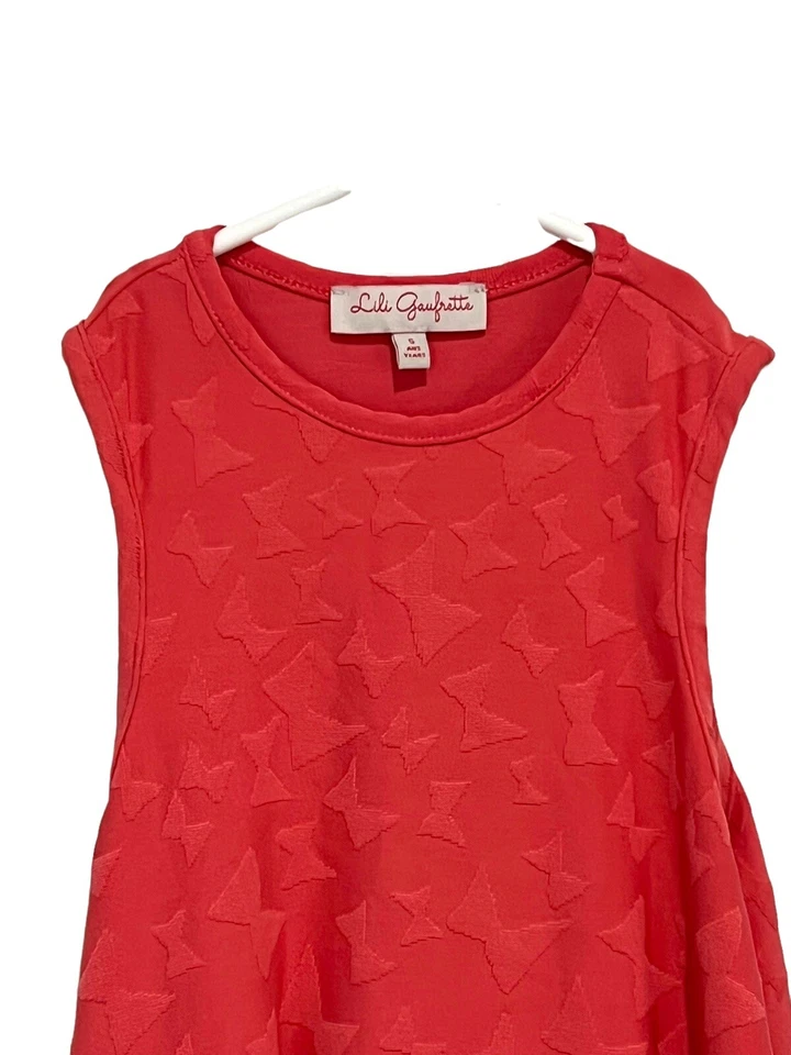 Vestido bordado con lazo fluido sin mangas rosa Giroflee Lili Gaufrette para niñas talla 5 Foto 4 de 4