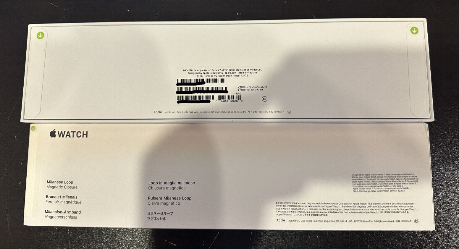 Apple Watch Series 7 41mm Silver Stainless Steel Case Milanese Loop