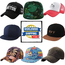 Breathable Plain Baseball Cap Flat Brim Hip-Hop Hat Trucker Skateboard Snapback