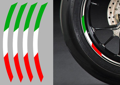 4 X AUFKLEBER ITALIEN RAD FELGE 17'' FÜR DUCATI APRILIA MOTORRADAUFKLEBER RA072
