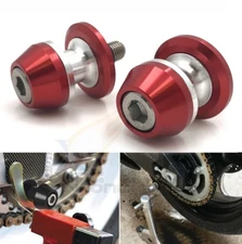 2x10mm Red CNC Motorcycle Swingarm Spools Slider For Yamaha FZR400 89-90